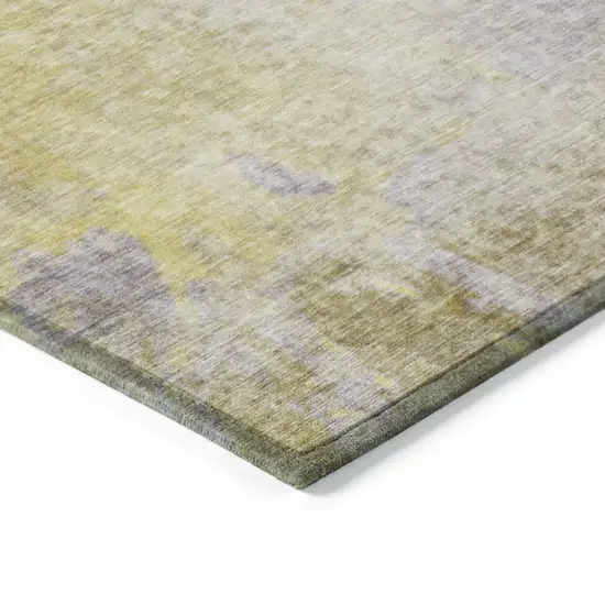 3' X 4' Gold Beige and Purple Abstract Washable Non Skid Indoor Outdoor Area Rug Photo 7