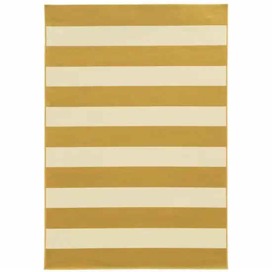 3' X 5' Gold Geometric Stain Resistant Indoor Outdoor Area Rug Photo 1