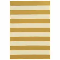 Photo of 3' X 5' Gold Geometric Stain Resistant Indoor Outdoor Area Rug