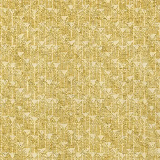 Gold Geometric Washable Non Skid Indoor Outdoor Area Rug Photo 6