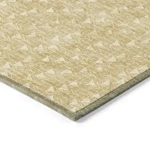 Photo of 3' X 4' Gold Geometric Washable Non Skid Indoor Outdoor Area Rug