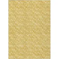 Photo of 3' X 5' Gold Geometric Washable Non Skid Indoor Outdoor Area Rug