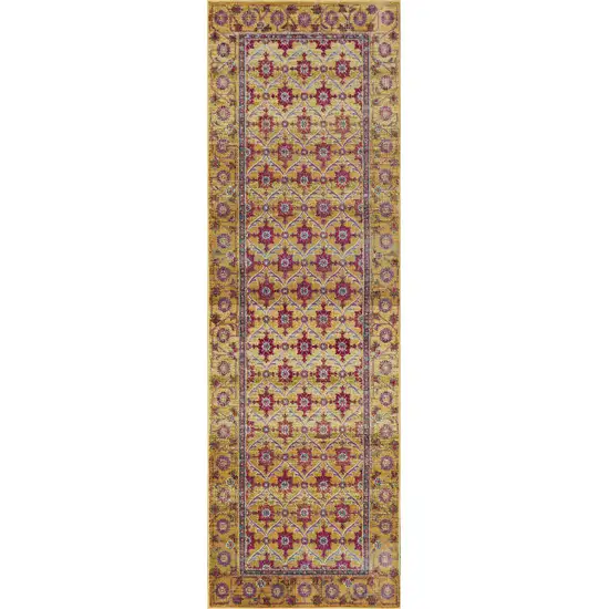 31 X 96 Gold Polypropylene Rug Photo 4