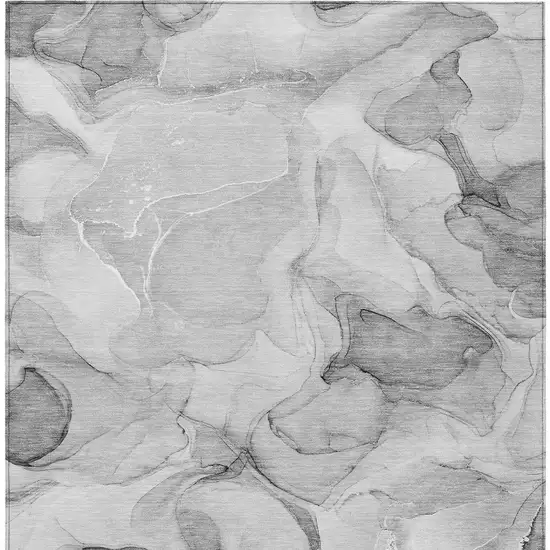 3' X 4' Gray Abstract Washable Non Skid Indoor Outdoor Area Rug Photo 7