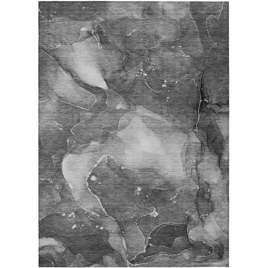 3' X 4' Gray Abstract Washable Non Skid Indoor Outdoor Area Rug Photo 2