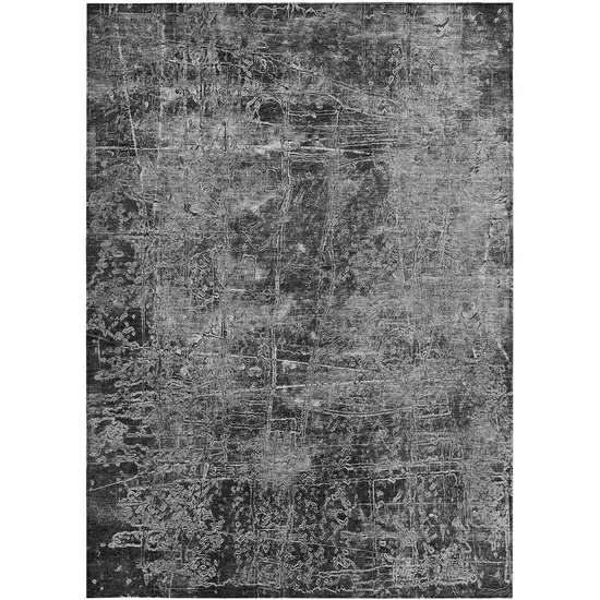 3' X 4' Gray Abstract Washable Non Skid Indoor Outdoor Area Rug Photo 4