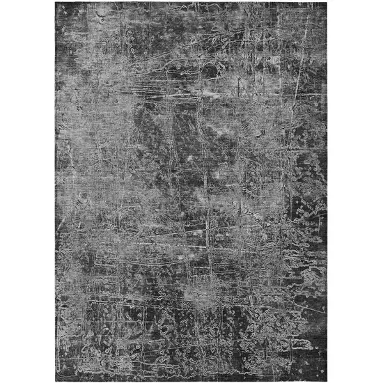 3' X 4' Gray Abstract Washable Non Skid Indoor Outdoor Area Rug Photo 2