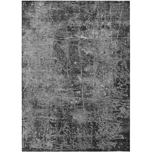 Photo of 3' X 4' Gray Abstract Washable Non Skid Indoor Outdoor Area Rug