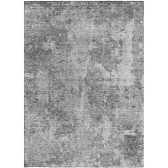 3' X 4' Gray Abstract Washable Non Skid Indoor Outdoor Area Rug Photo 5