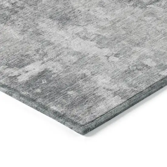 3' X 4' Gray Abstract Washable Non Skid Indoor Outdoor Area Rug Photo 7