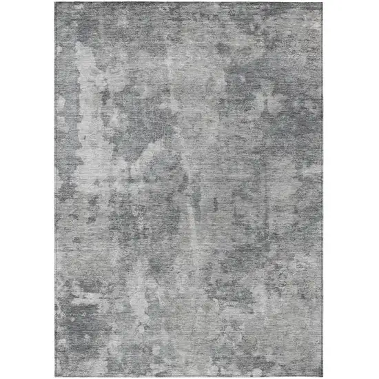 3' X 4' Gray Abstract Washable Non Skid Indoor Outdoor Area Rug Photo 2