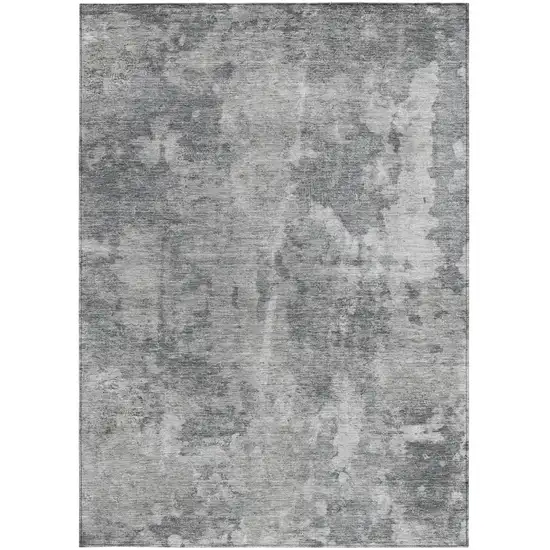 3' X 5' Gray Abstract Washable Non Skid Indoor Outdoor Area Rug Photo 4