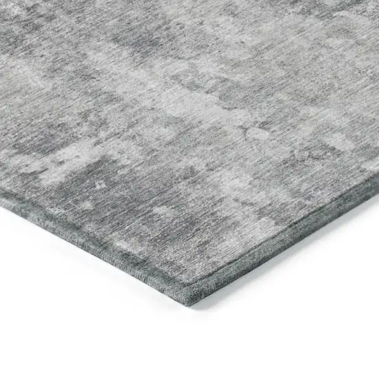 3' X 5' Gray Abstract Washable Non Skid Indoor Outdoor Area Rug Photo 7