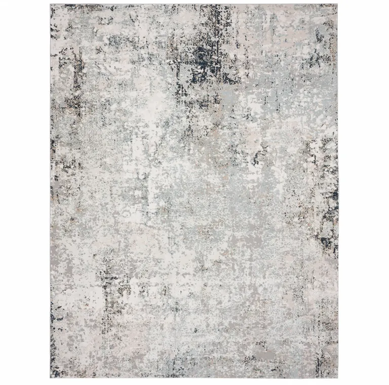 8' X 10' Gray Cream And Taupe Abstract Stain Resistant Area Rug Photo 1