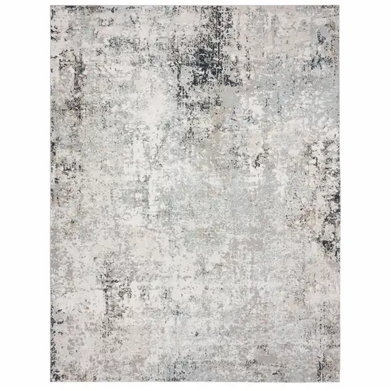 8' X 10' Gray Cream And Taupe Abstract Stain Resistant Area Rug Photo 1