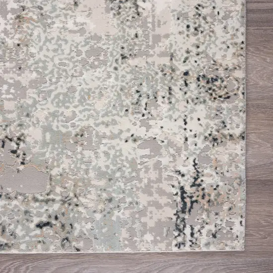 8' X 10' Gray Cream And Taupe Abstract Stain Resistant Area Rug Photo 3