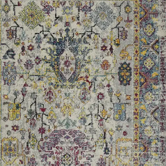 3' X 5' Gray Floral Power Loom Area Rug Photo 8