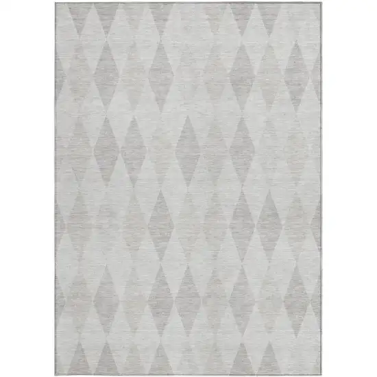 Gray Geometric Washable Non Skid Indoor Outdoor Area Rug Photo 4