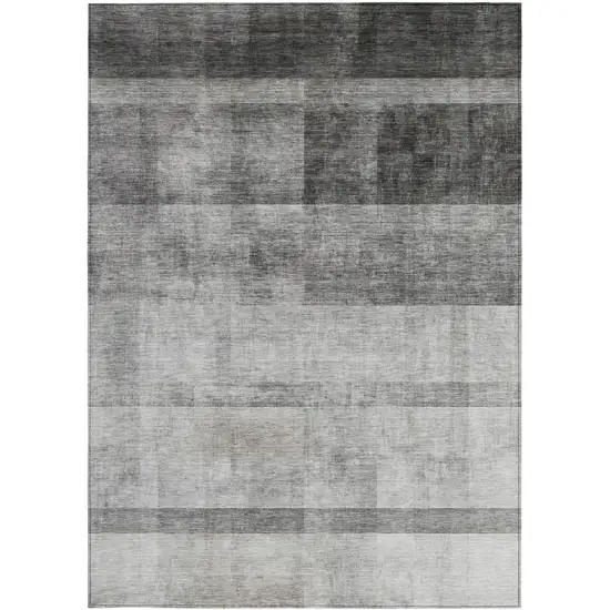 3' X 4' Gray Ombre Washable Non Skid Indoor Outdoor Area Rug Photo 4