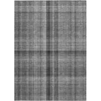 Photo of 3' X 4' Gray Plaid Washable Non Skid Indoor Outdoor Area Rug