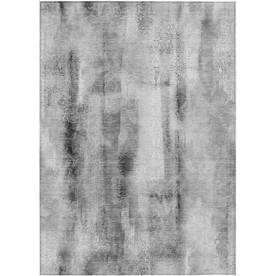 3' X 4' Gray Washable Non Skid Indoor Outdoor Area Rug Photo 2