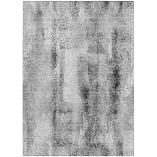 Gray Washable Non Skid Indoor Outdoor Area Rug Photo 4