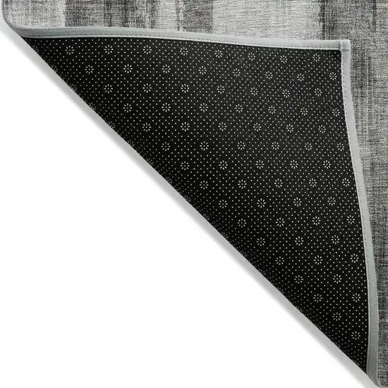 3' X 4' Gray and Black Abstract Washable Non Skid Indoor Outdoor Area Rug Photo 6