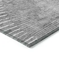 Photo of 3' X 4' Gray and Ivory Abstract Washable Non Skid Indoor Outdoor Area Rug