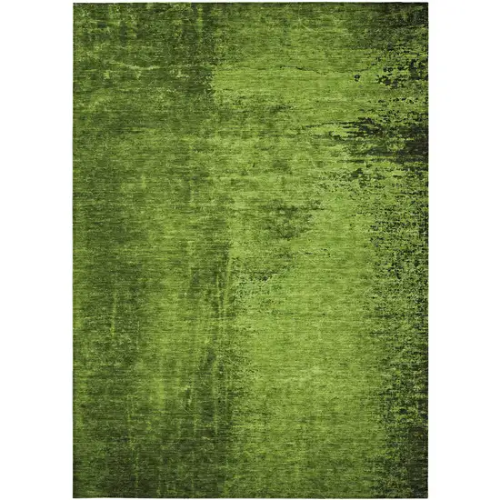 3' X 4' Green Abstract Washable Non Skid Indoor Outdoor Area Rug Photo 4