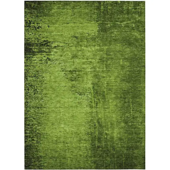 3' X 4' Green Abstract Washable Non Skid Indoor Outdoor Area Rug Photo 2