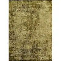 Photo of 3' X 4' Green Abstract Washable Non Skid Indoor Outdoor Area Rug