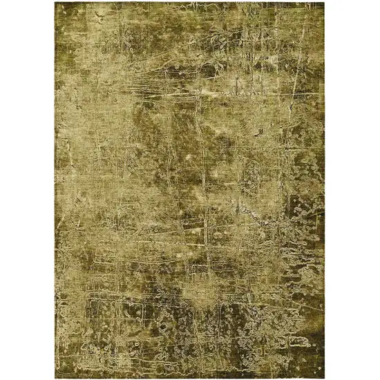 3' X 4' Green Abstract Washable Non Skid Indoor Outdoor Area Rug Photo 2