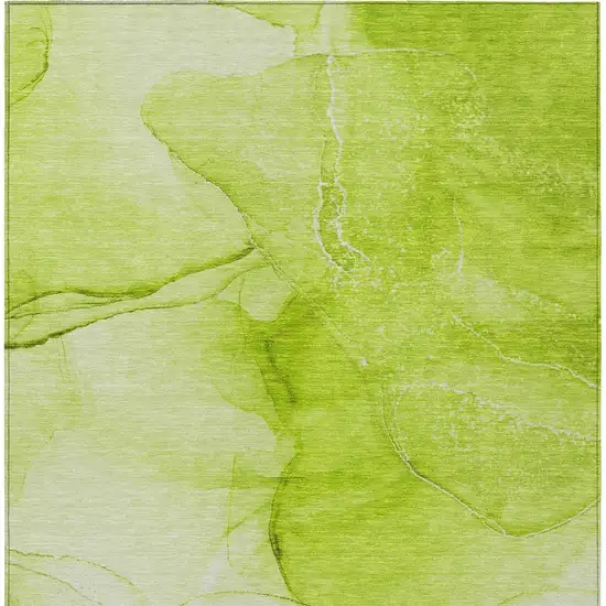 3' X 5' Green Abstract Washable Non Skid Indoor Outdoor Area Rug Photo 7