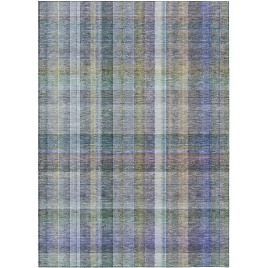 3' X 4' Green Plaid Washable Non Skid Indoor Outdoor Area Rug Photo 2