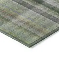 Photo of 3' X 4' Green Plaid Washable Non Skid Indoor Outdoor Area Rug