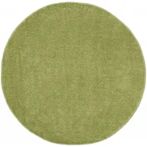 Photo of 4' X 4' Green Round Non Skid Indoor Outdoor Area Rug