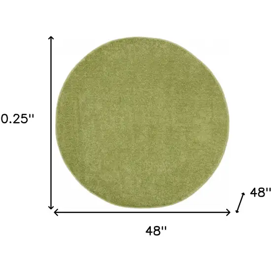 4' X 4' Green Round Non Skid Indoor Outdoor Area Rug Photo 5