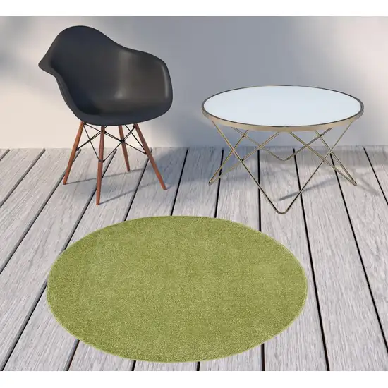 4' X 4' Green Round Non Skid Indoor Outdoor Area Rug Photo 2