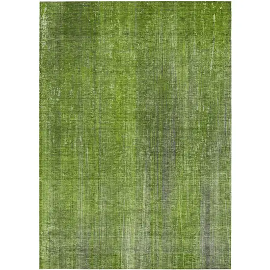 3' X 4' Green Striped Washable Non Skid Indoor Outdoor Area Rug Photo 5