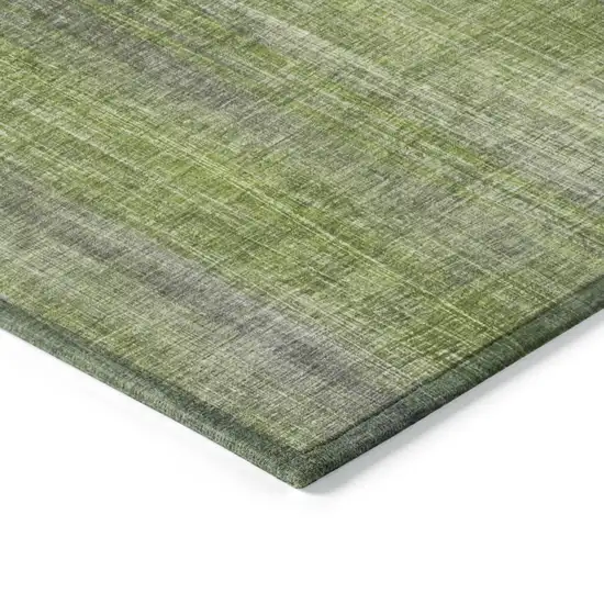 3' X 4' Green Striped Washable Non Skid Indoor Outdoor Area Rug Photo 7