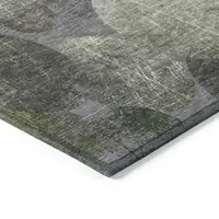 Photo of 3' X 4' Green and Gray Abstract Washable Non Skid Indoor Outdoor Area Rug