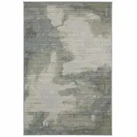 Photo of 5' X 8' Grey Abstract Stain Resistant Indoor Outdoor Area Rug
