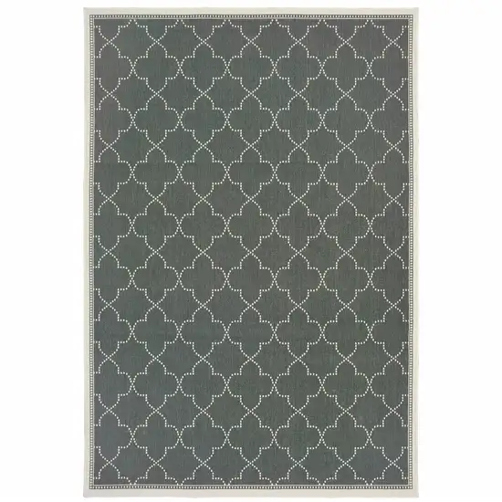 3' X 5' Grey Geometric Stain Resistant Indoor Outdoor Area Rug Photo 1