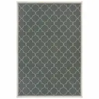 Photo of 6' X 9' Grey Geometric Stain Resistant Indoor Outdoor Area Rug