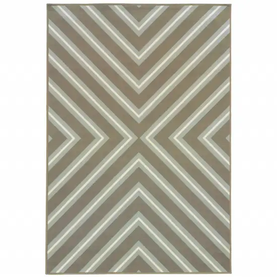 3' X 5' Grey Geometric Stain Resistant Indoor Outdoor Area Rug Photo 1