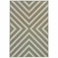 Photo of 3' X 5' Grey Geometric Stain Resistant Indoor Outdoor Area Rug