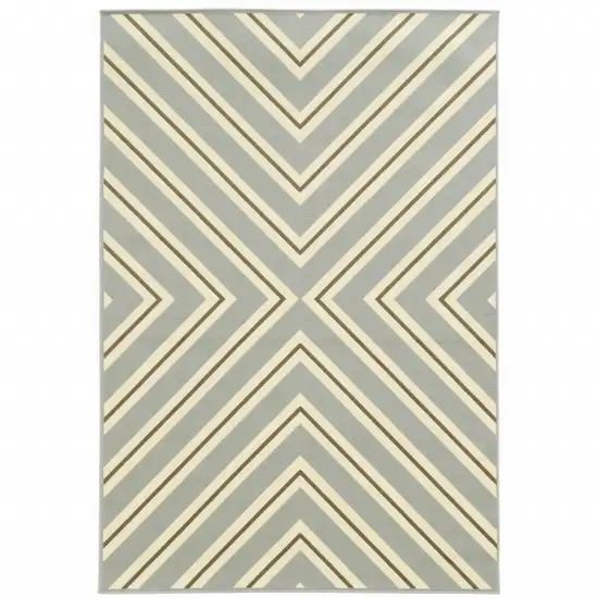 3' X 5' Grey Geometric Stain Resistant Indoor Outdoor Area Rug Photo 1