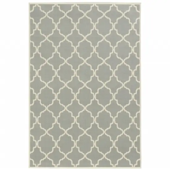 3' X 5' Grey Geometric Stain Resistant Indoor Outdoor Area Rug Photo 1