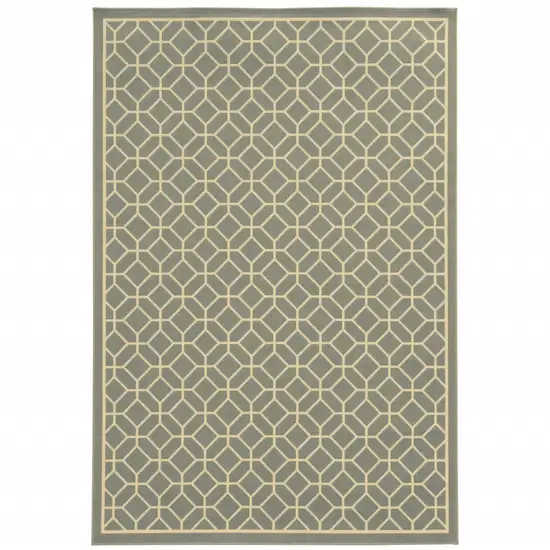 3' X 5' Grey Geometric Stain Resistant Indoor Outdoor Area Rug Photo 1