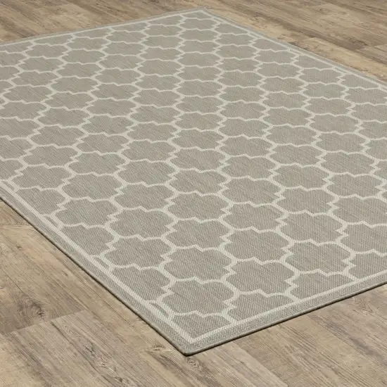 6' X 9' Grey Geometric Stain Resistant Indoor Outdoor Area Rug Photo 6